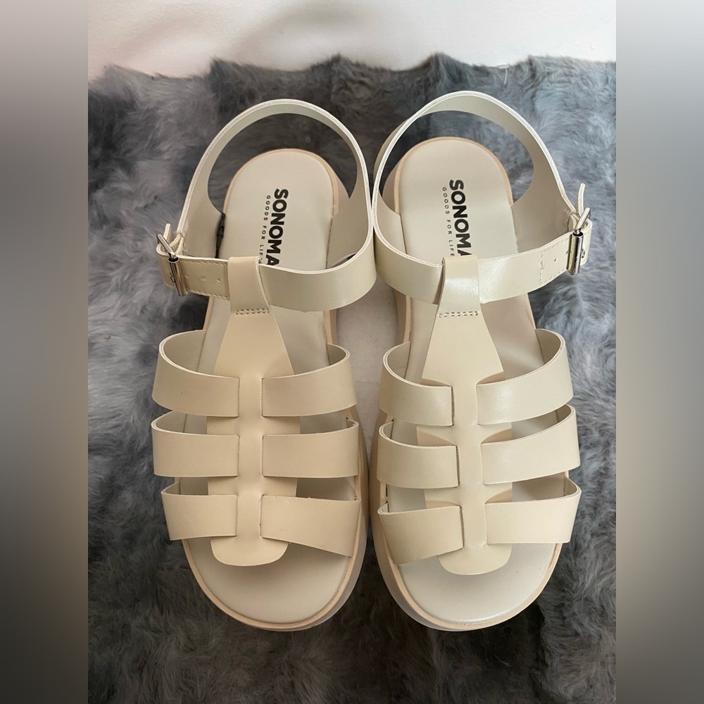 Sonoma Cream Fisherman Sandals with Adjustable Ankle Strap
